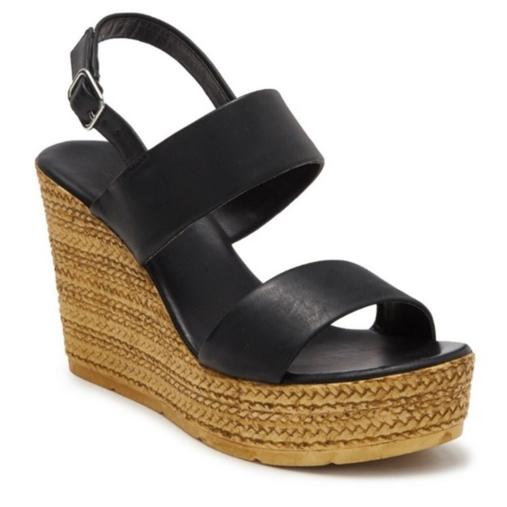 NWT NEW Zigi Soho Black Wedge Sandals Summer Sandals Size 9